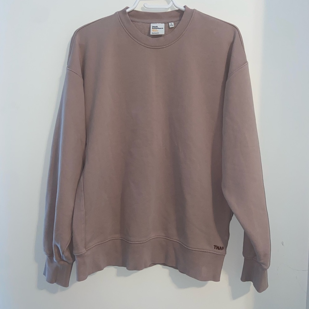 Aritzia TNA Sweatfleece Terry Fleece Boyfriend Fit Crew Neck Sweatshirt Medium